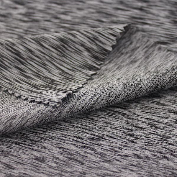 Gray and Black Space Dye Marl Poly Spandex High Performance Athletic/Active  wear Fabric